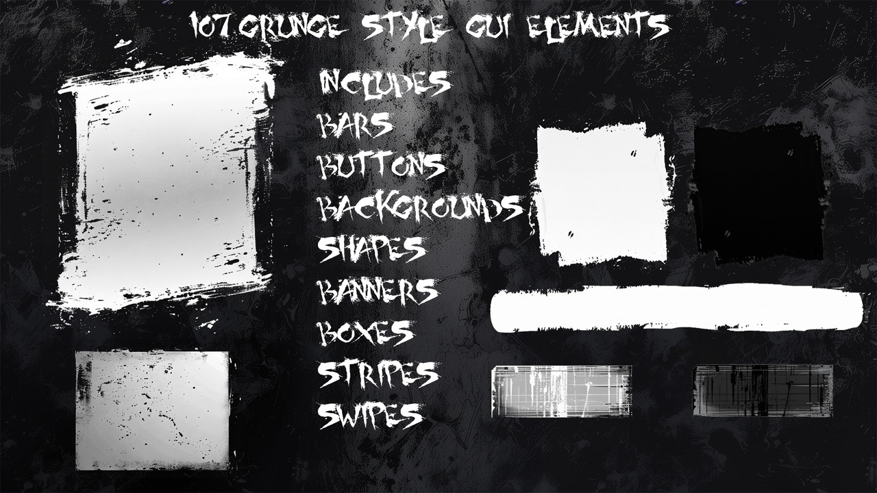 Media 1 for listing 107 HQ Grunge Style GUI Elements Vol1