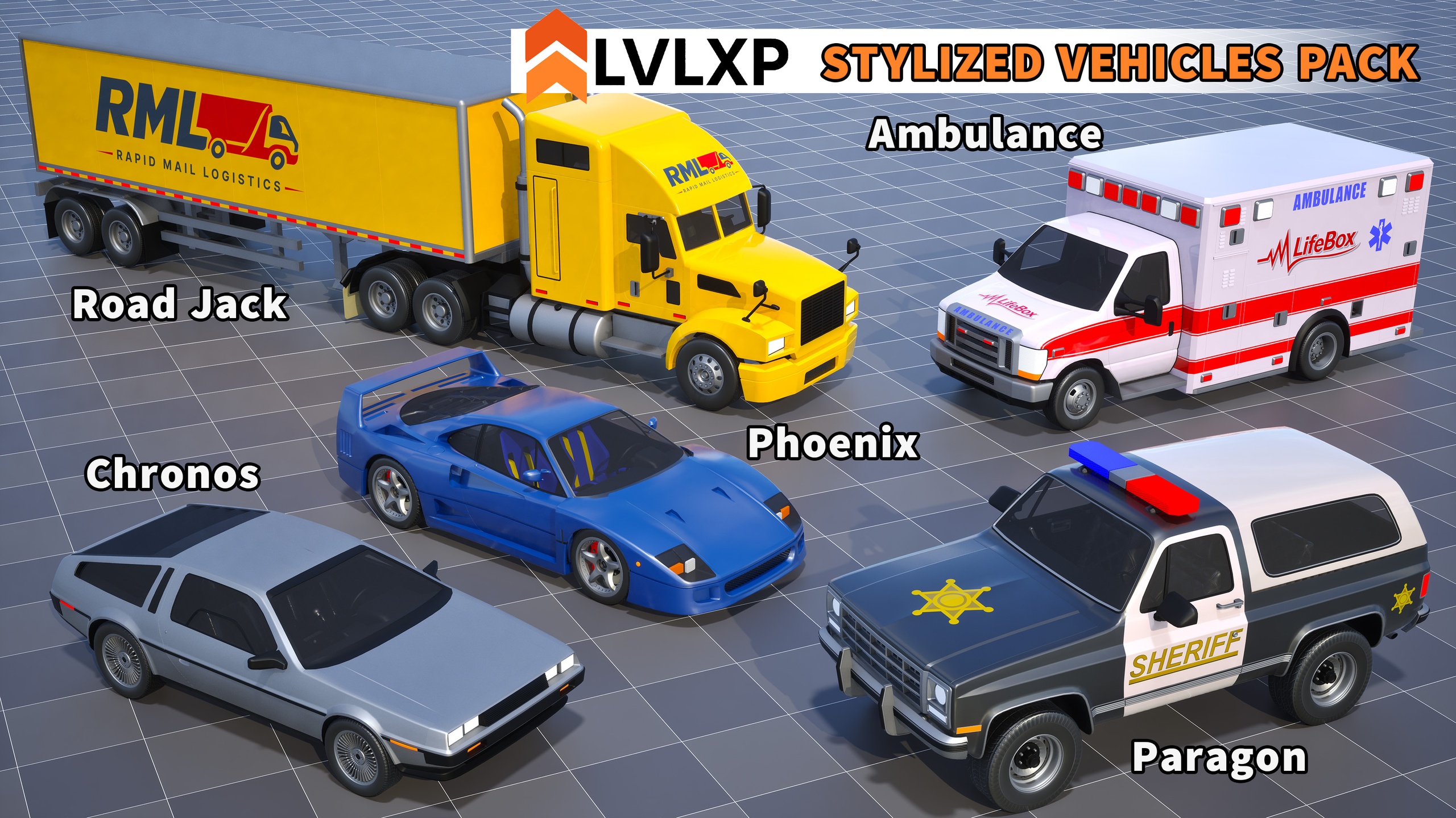 Media 1 for listing Stylized Drivable Vehicles - Pack 6