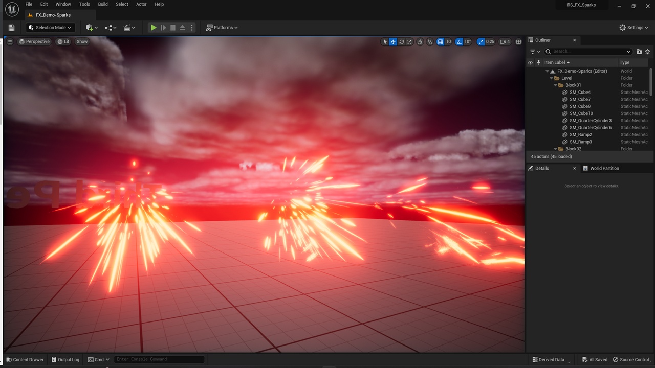 Media 1 for listing Unreal5 Niagra VFX: Sparks Effects!