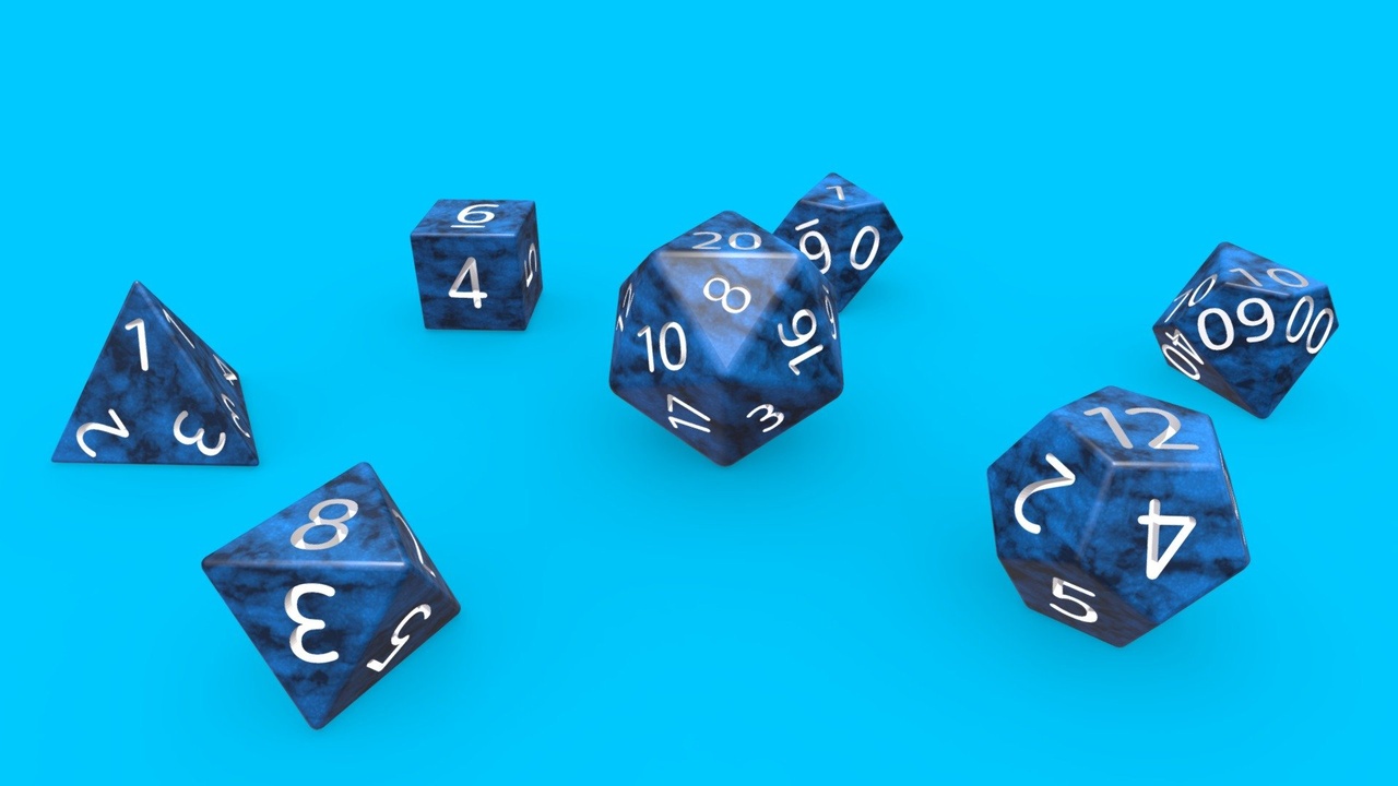 Media 1 for listing Blue Marble Dice Set RPG