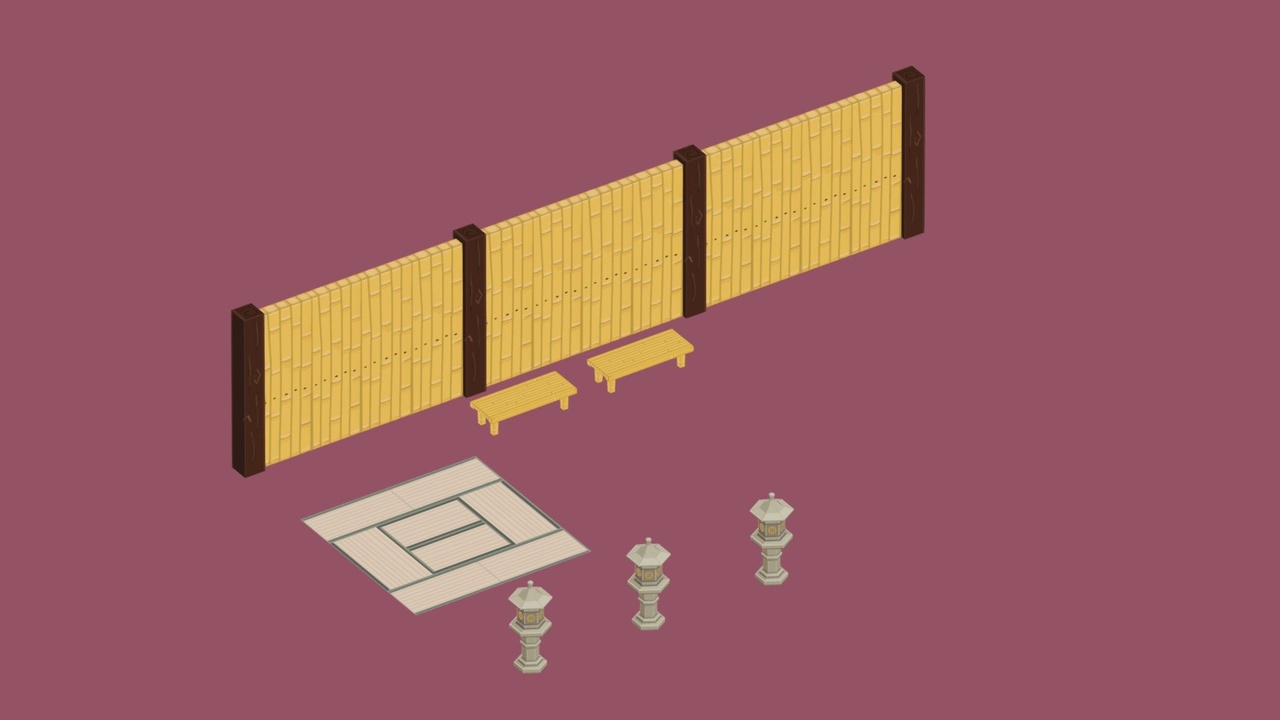 Media 1 for listing Isometric Japanese Zen Garden Game Asset