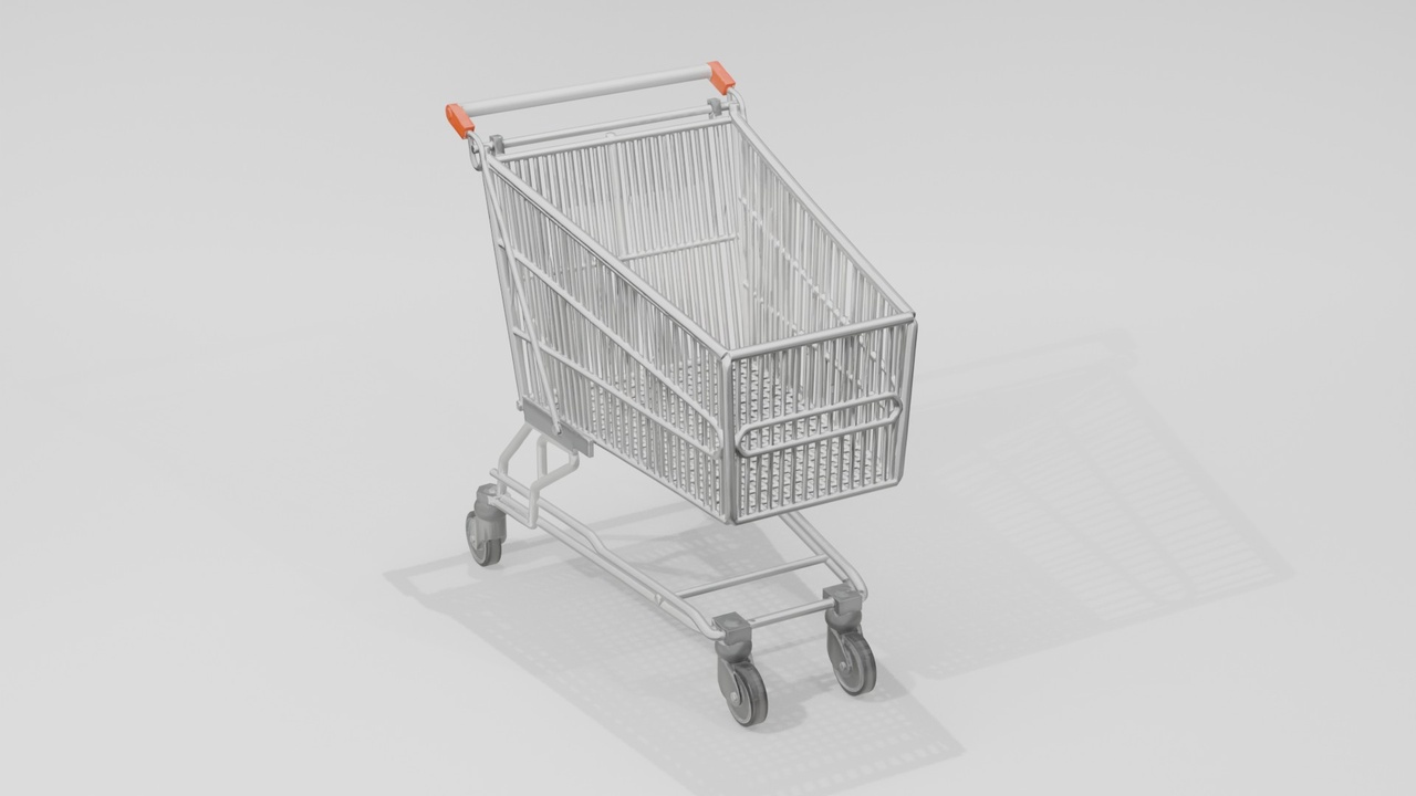 Media 1 for listing Shopping Cart 3D Model – Low Poly, Game Ready