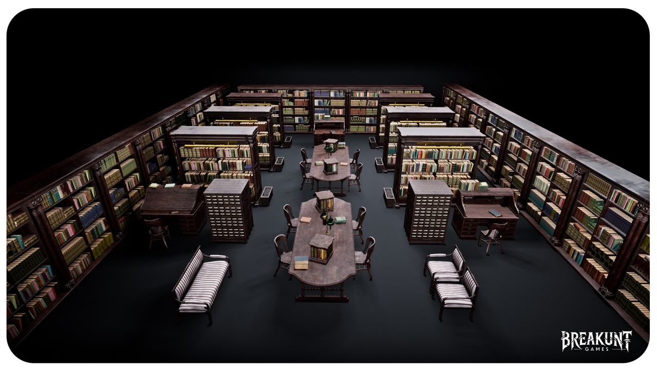 Media 1 for listing Library furniture props 1900s - Realistic props pack