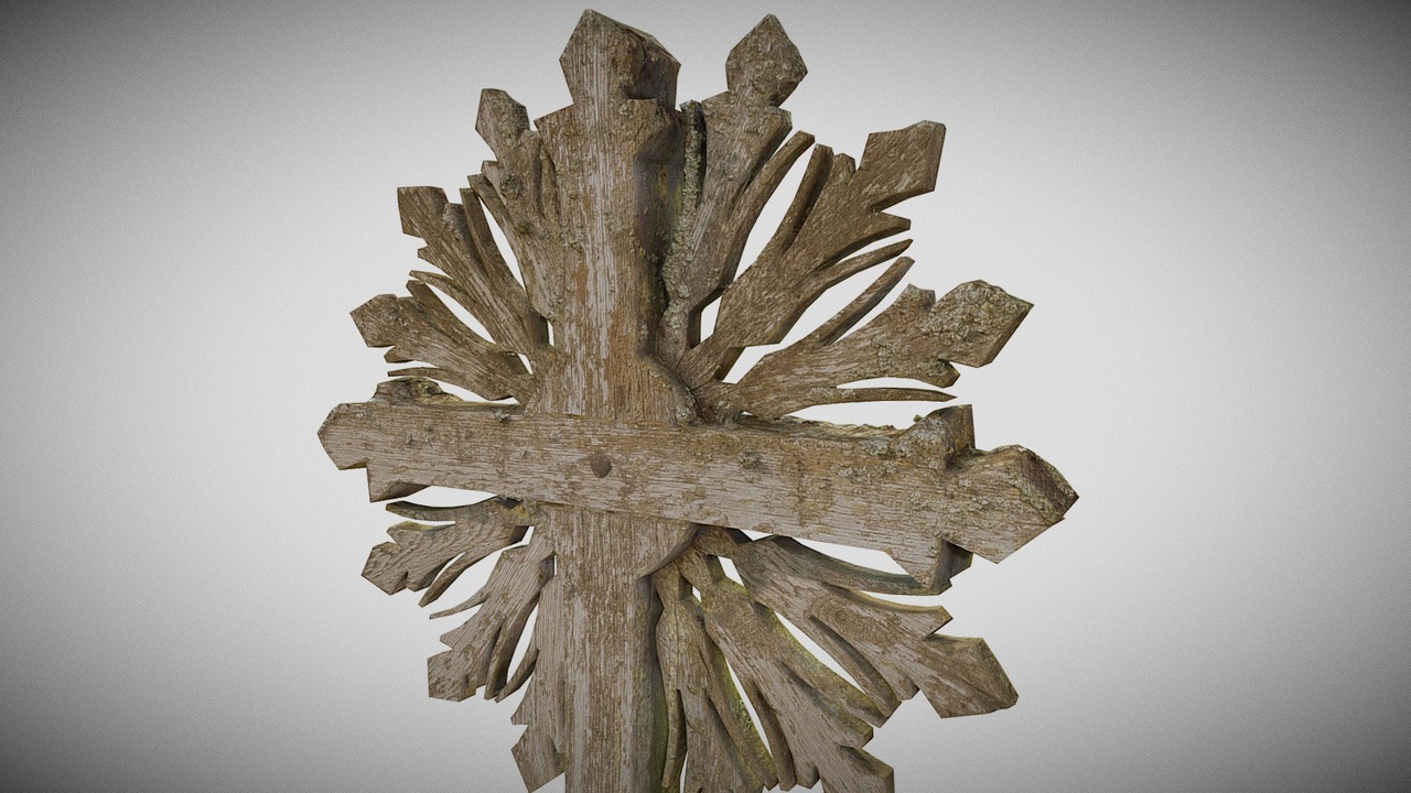 Media 1 for listing wooden mossy cross