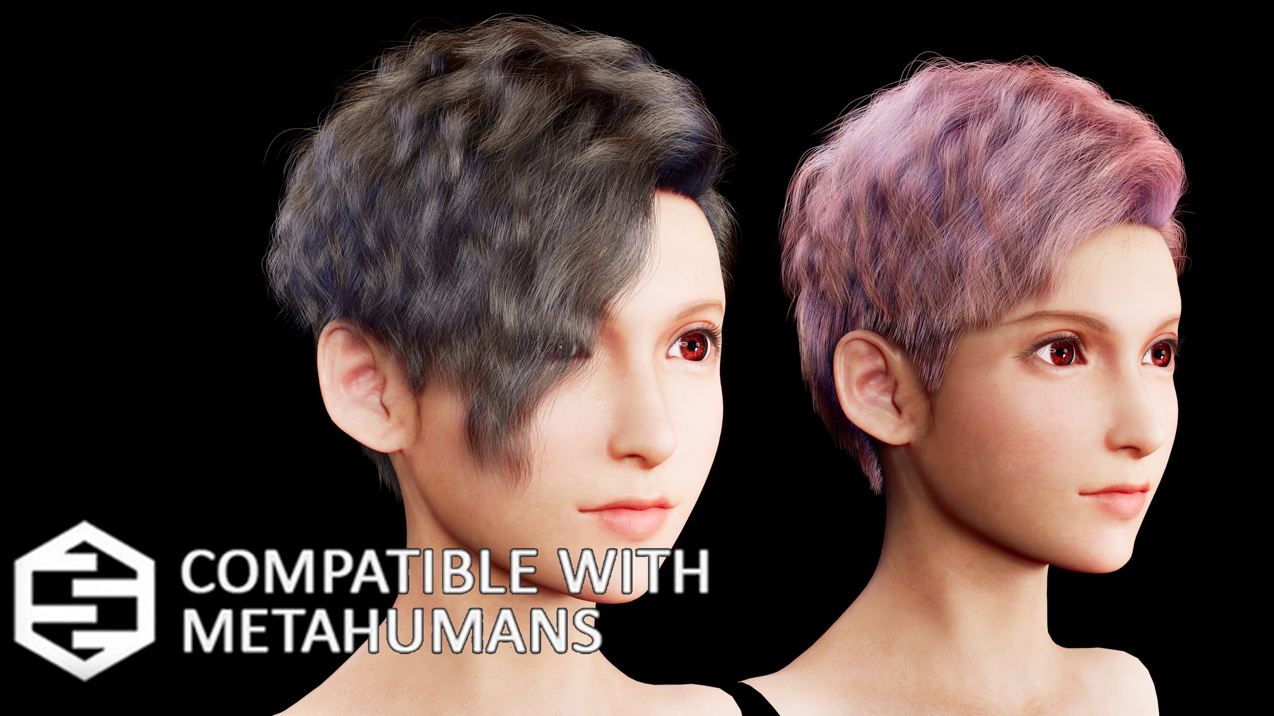 Medium 1 für Eintrag Real-time Two Styles Side Parted Wavy Short Groom Hair For Metahuman