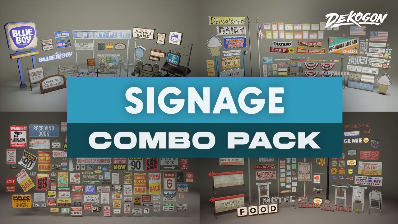 Media 1 for listing Signage COMBO PROP PACK (VOL 1-5)
