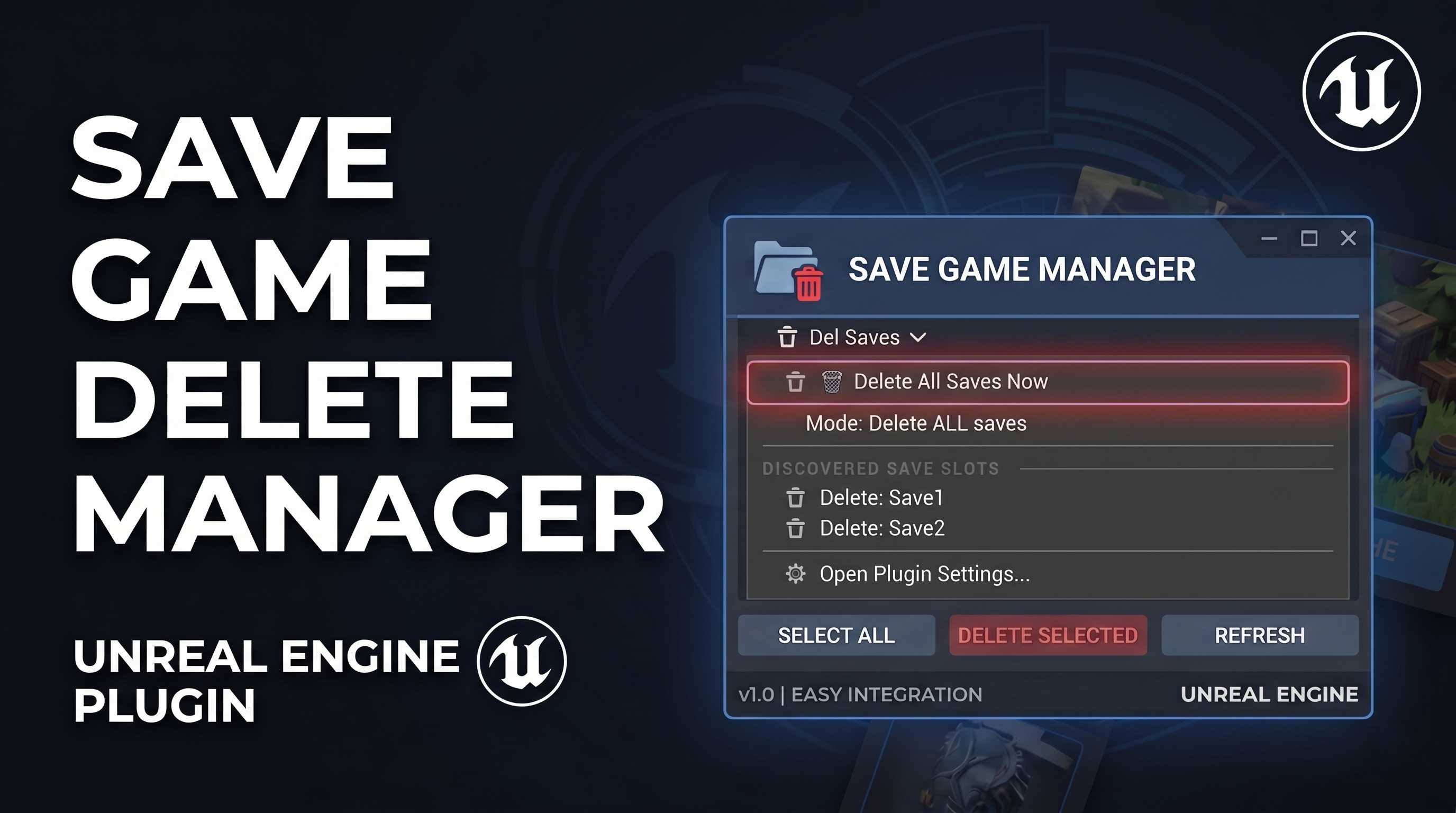 Save File Management Screen Game Game Save Delete Manager | Fab