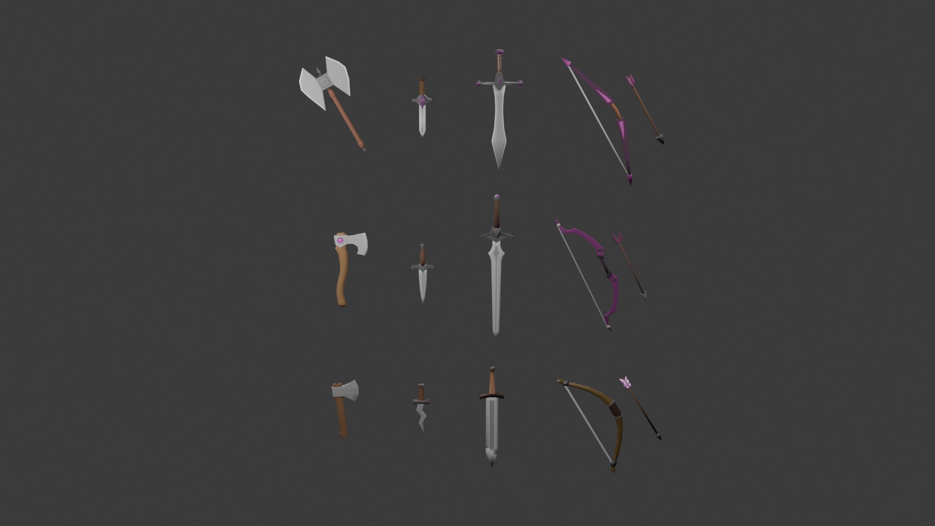 low poly weapon pack | Fab