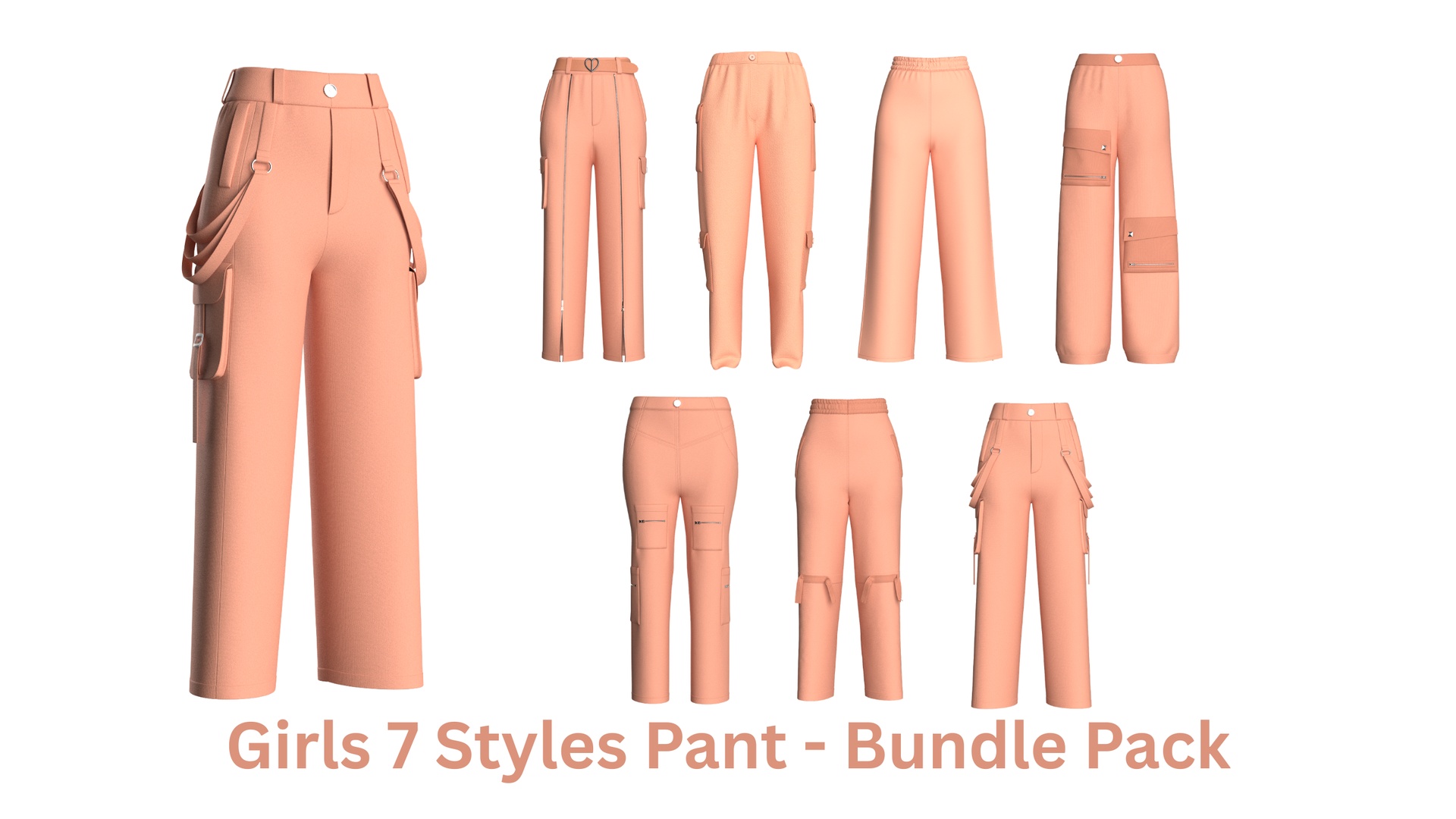 Media 1 for listing Girls 7 Styles Pant - Bundle Pack | High Poly