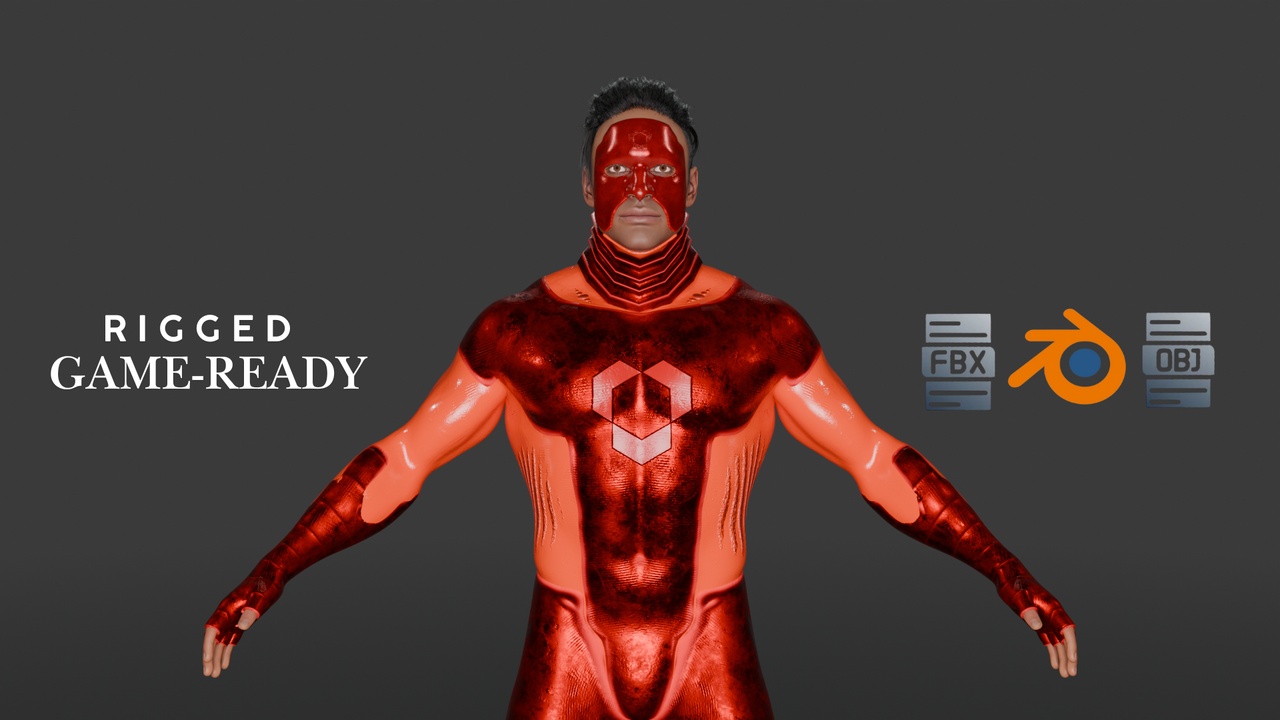 Energy Sentinel – High-Quality Rigged Superhero 3D Character 제품 등록을 위한 미디어 1개