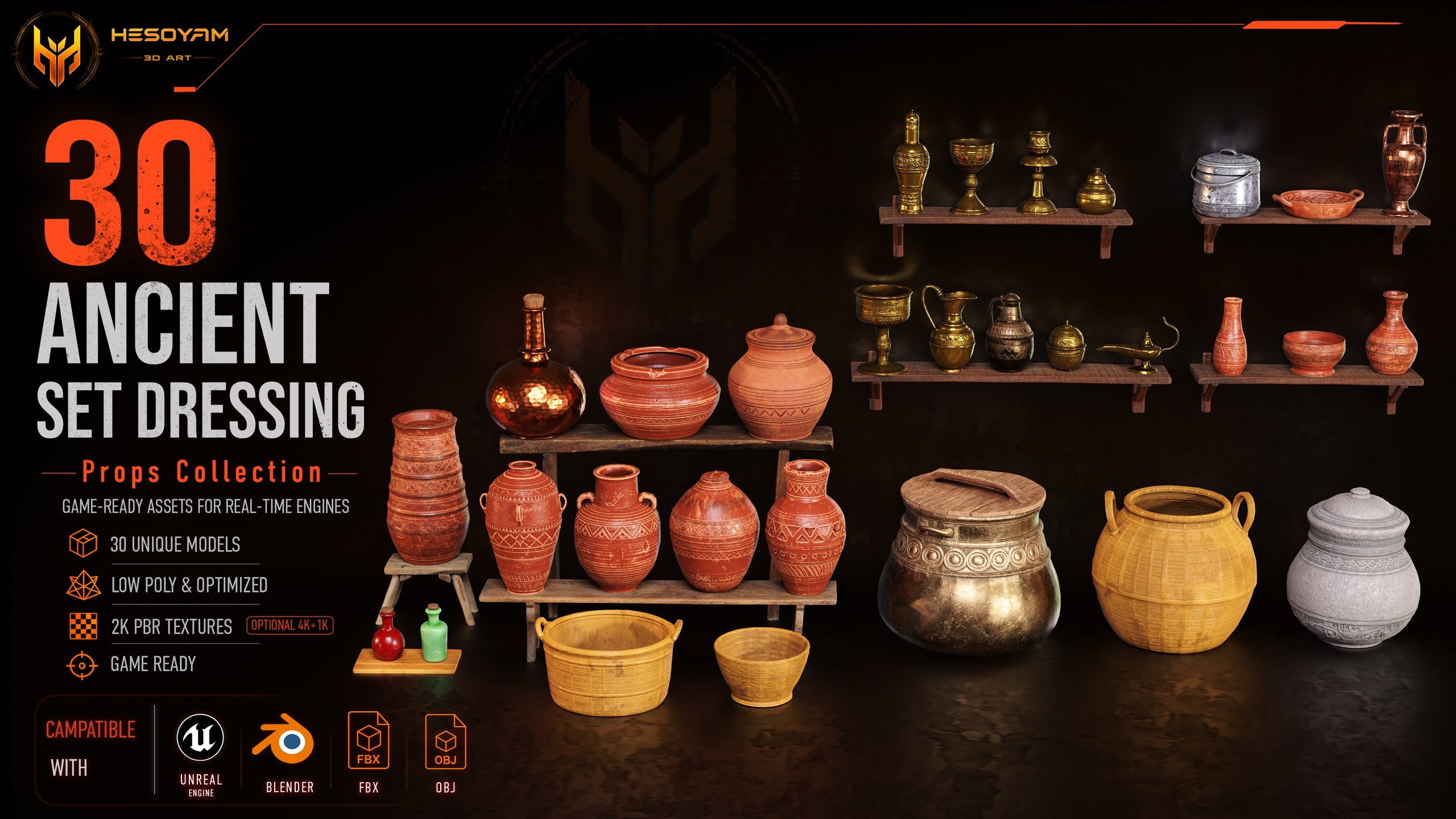 Media 1 for listing 30 Ancient Set Dressing Props Collection