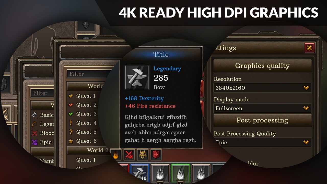 Media 1 for listing 4k Full Fantasy GUI / UI + 524 png + 186 widget blueprints