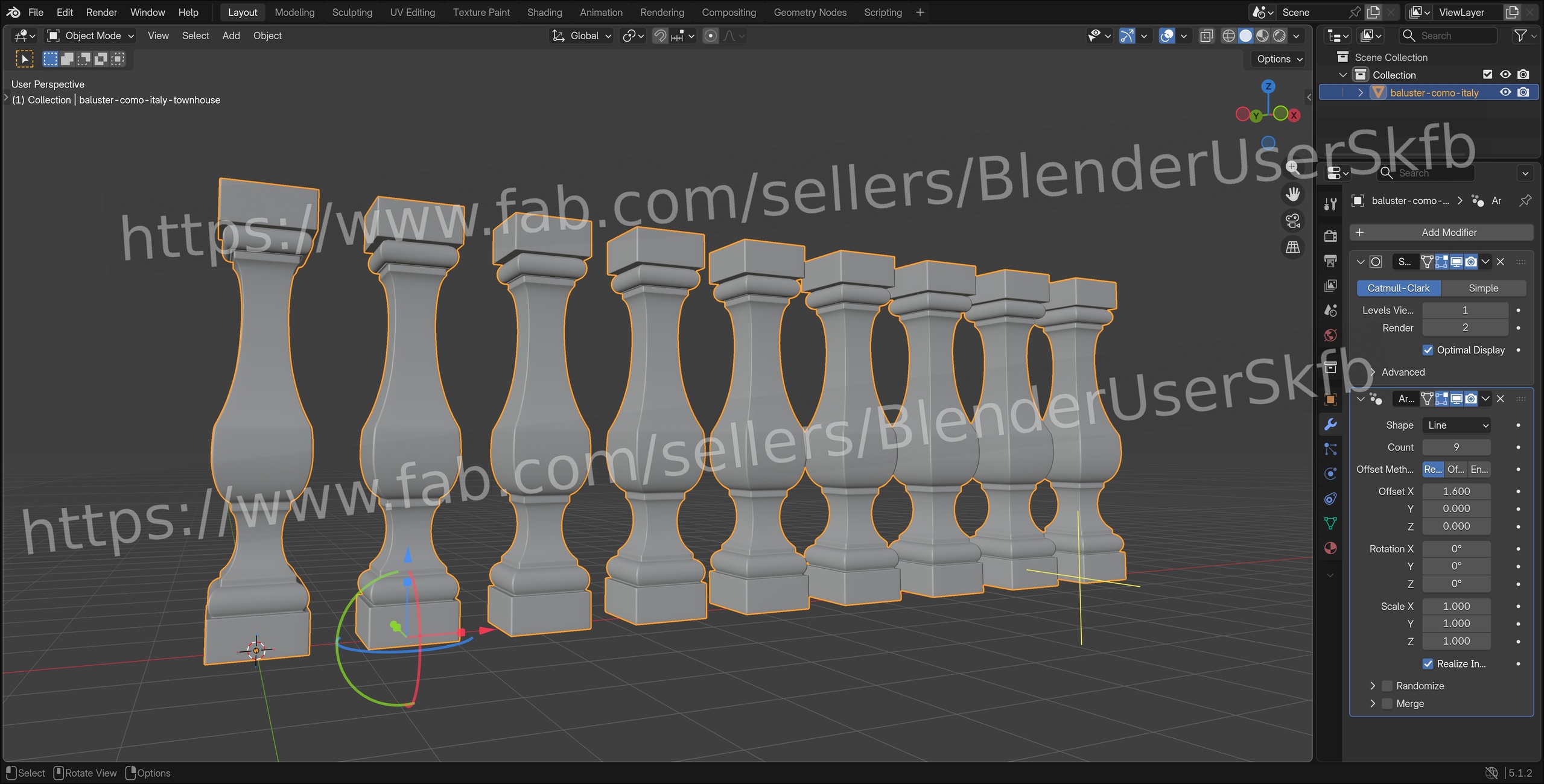 Media 1 for listing Baluster Como Italy Townhouse 3D Printable Architectural Asset