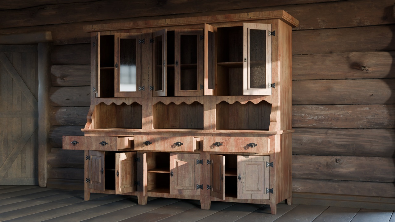 Media 1 for listing Rustic Large Cabinet Pack - Wooden Storage Furniture