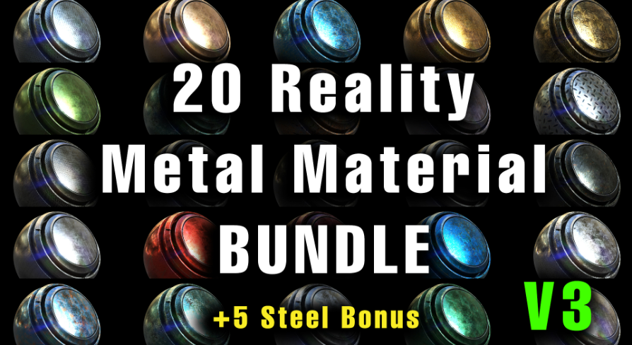 Metal Materials BUNDLE V3 + 5 Bonus Material | Fab