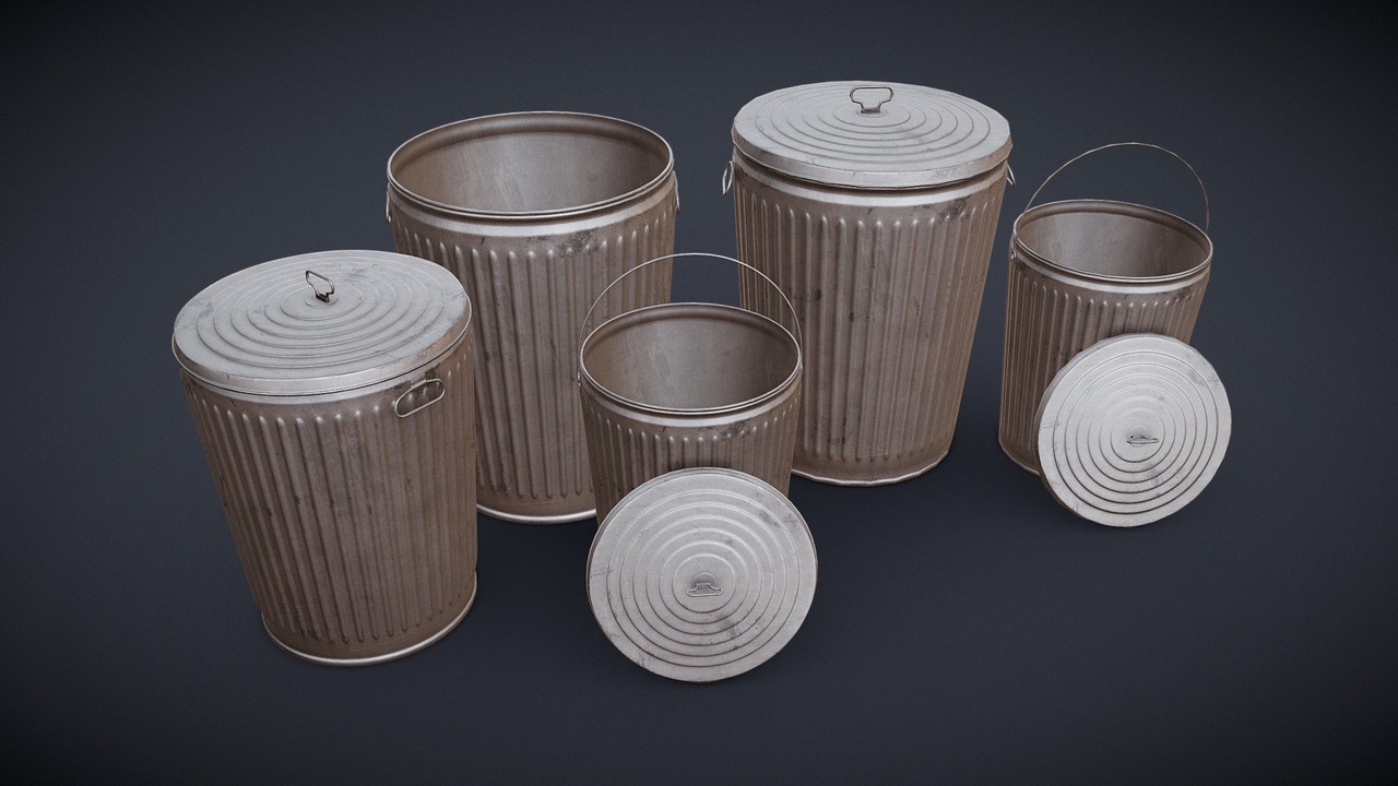 Media 1 for listing Iron Trash Cans