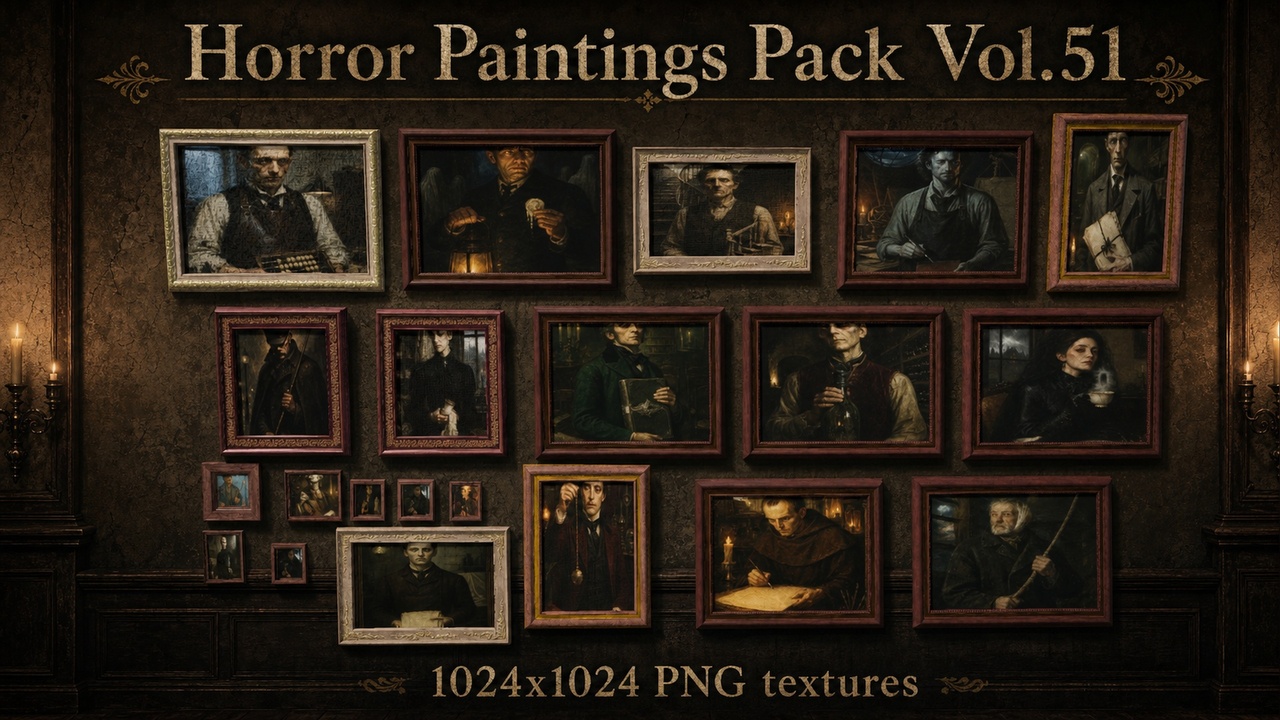 Media 1 for listing Horror Faces Paintings Pack Vol.51