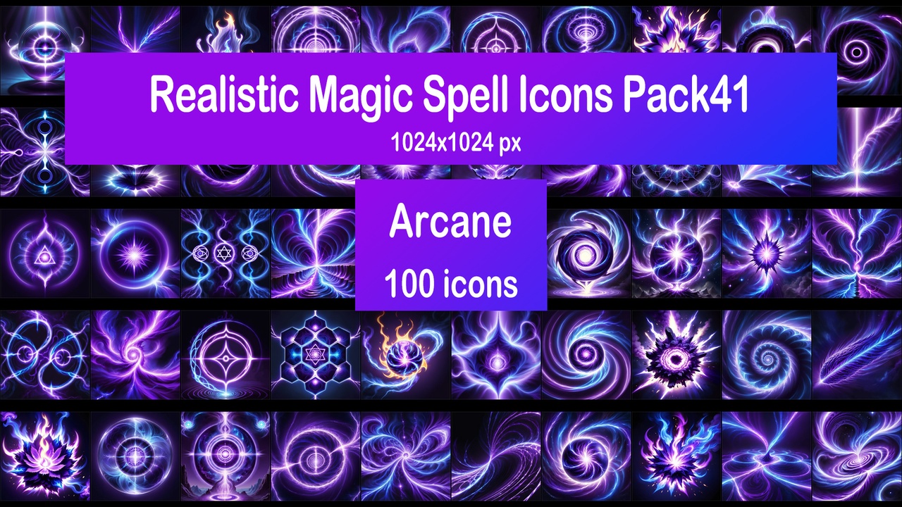 Media 1 for listing Realistic Magic Spell Icons Pack41 - Arcane