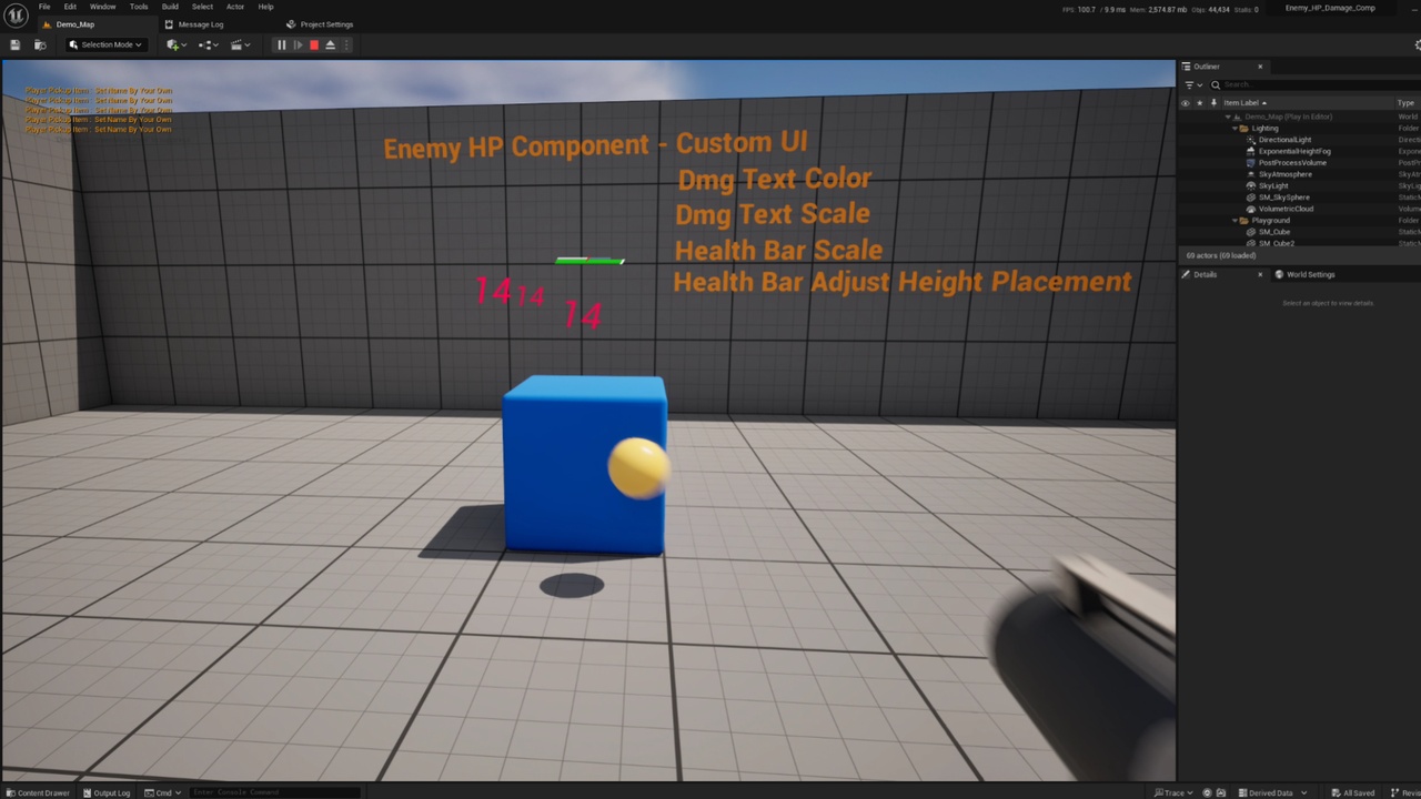 Media 1 for listing Enemy HP and Damage System Actor Component