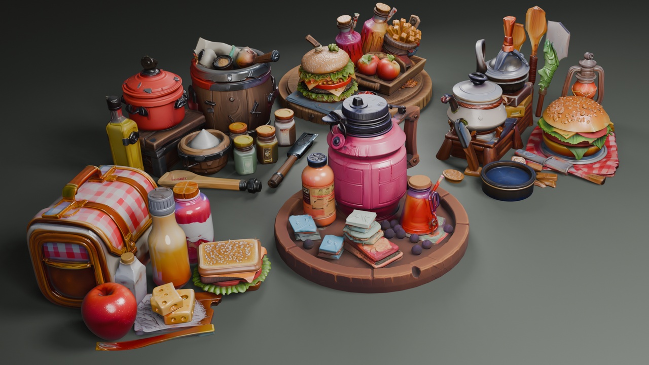 Media 1 for listing Free Stylized Food Set🍔