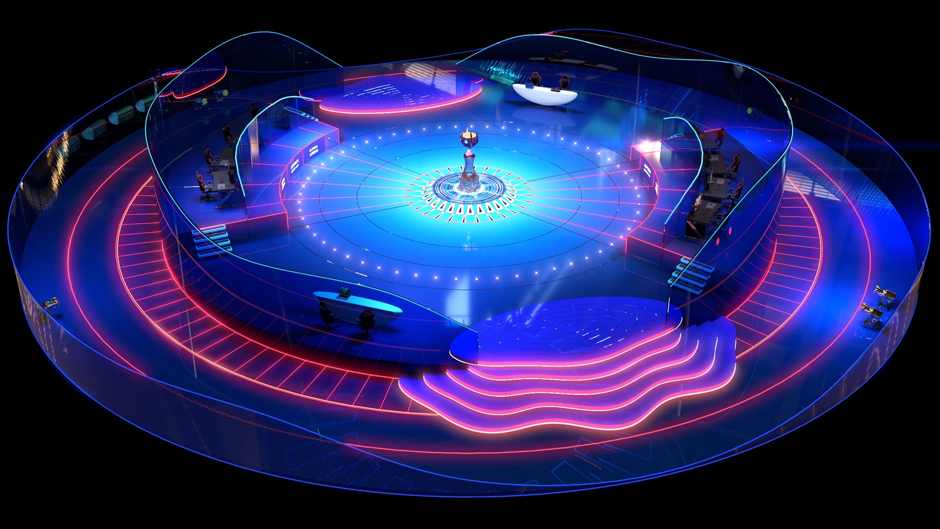 Media 1 for listing Esports Stage Environment - Futuristic 3d Arena Interior (Gaming Tournament Cup)