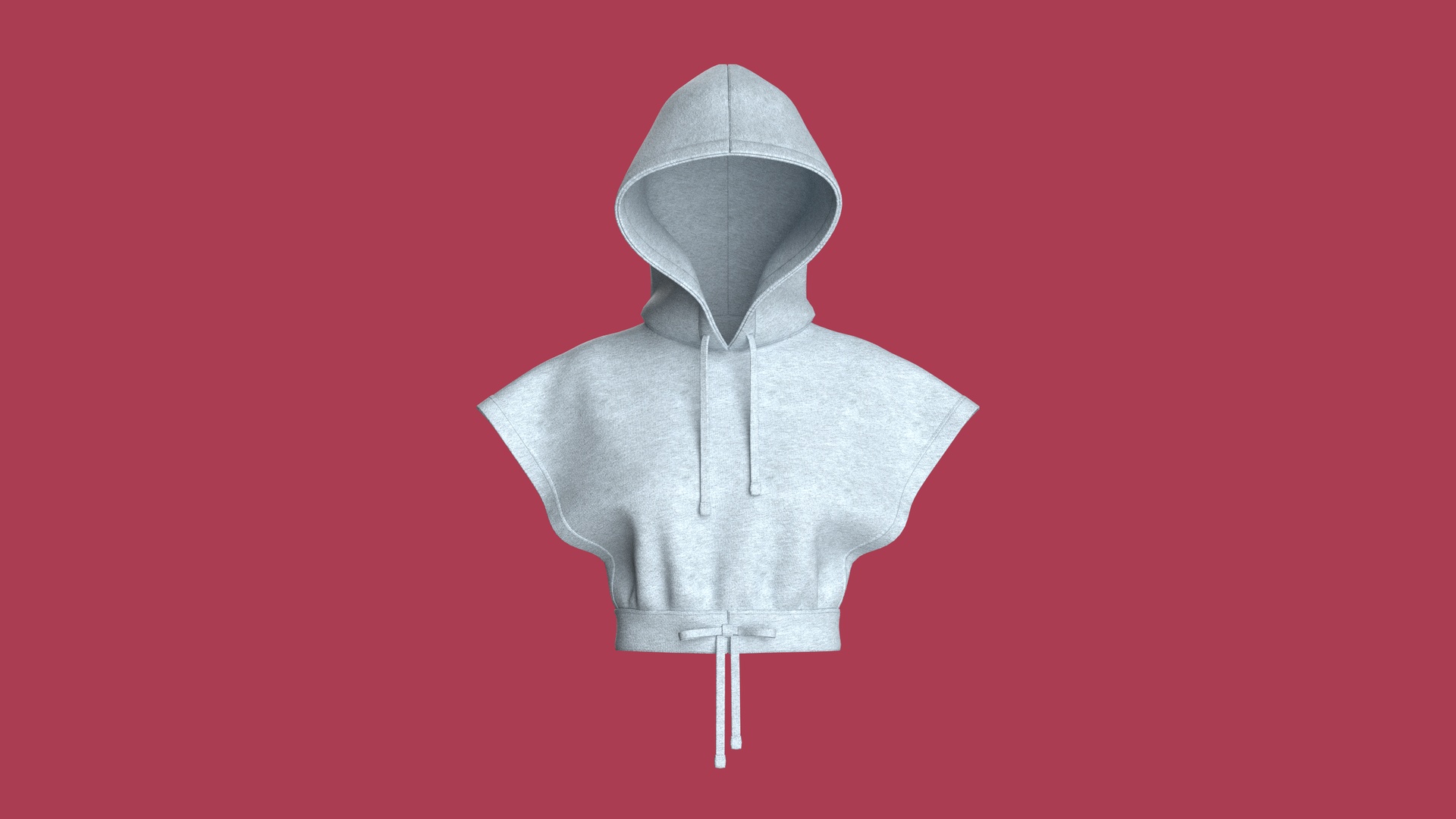 Media 1 for listing Girls Sleeveless Crop Hoodie | High Poly