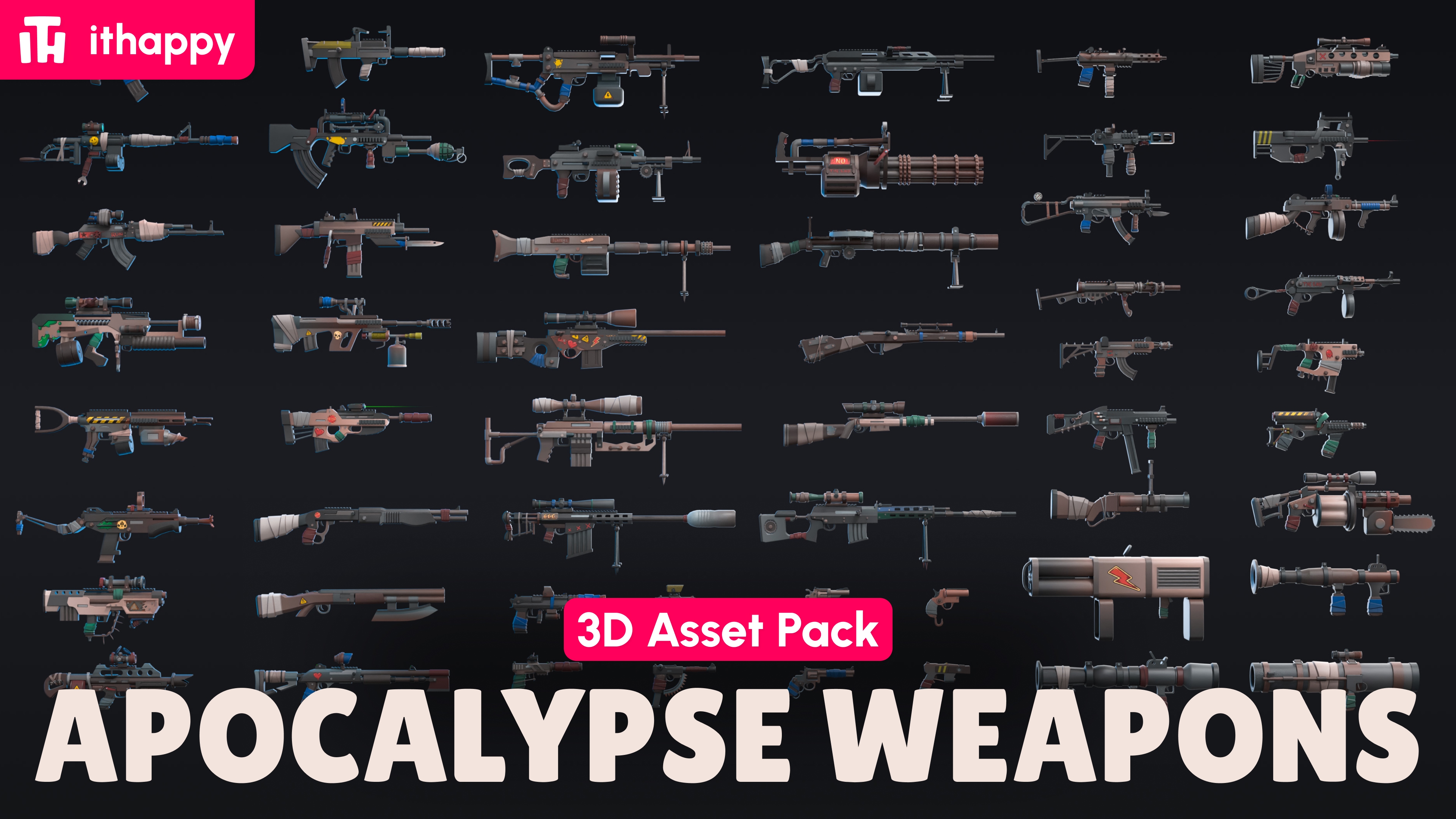 Apocalypse Weapons - Low Poly 3D Models Pack | Fab
