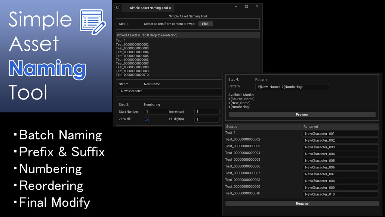 Media 1 for listing Simple Asset Naming Tool