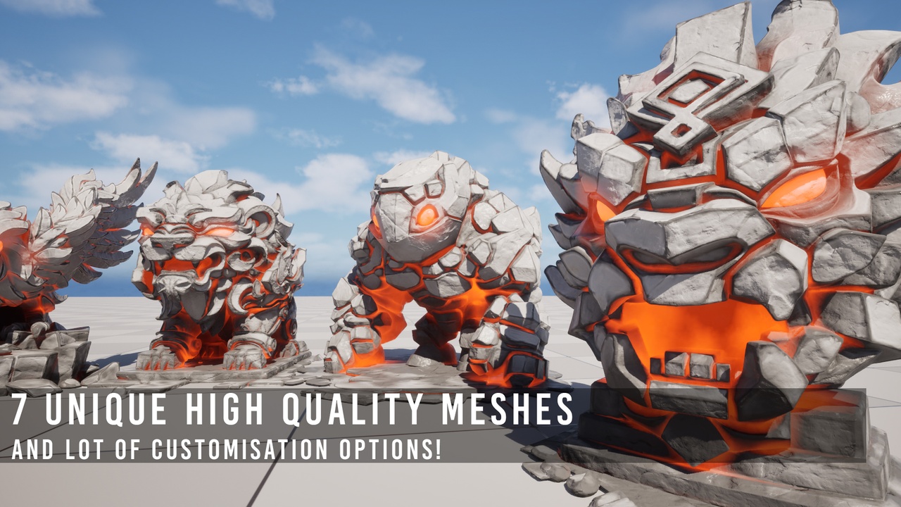 Media 1 for listing Stylized Rock Statue Pack 001