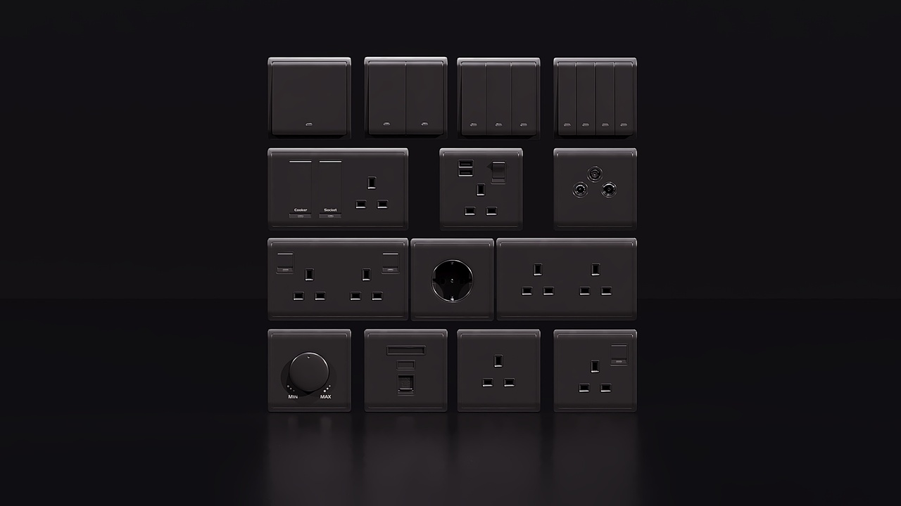 Media 1 for listing Schneider Pieno switches & sockets matte black