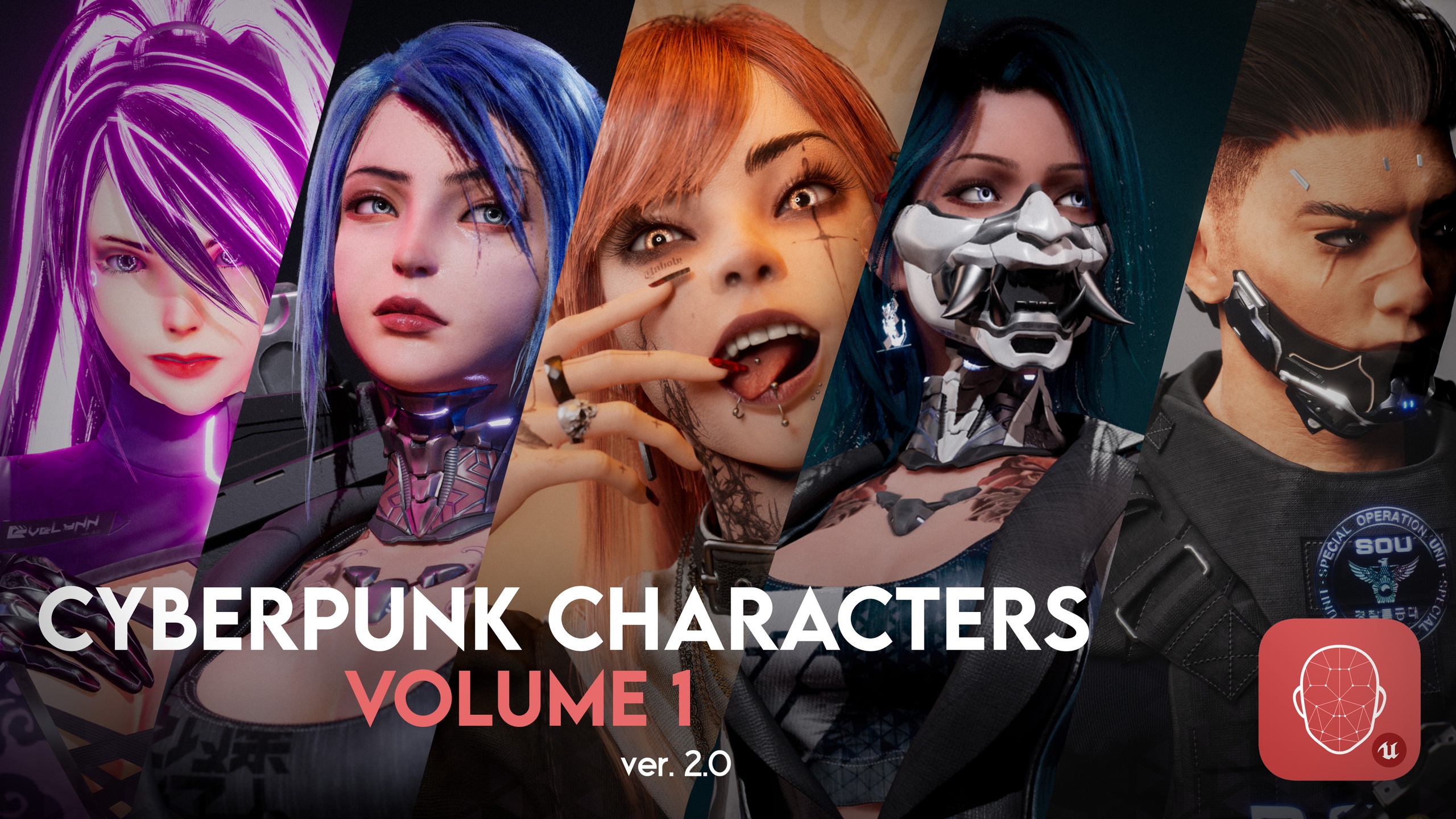 Multimedia 1 para anuncio Cyberpunk Characters Pack Vol.1