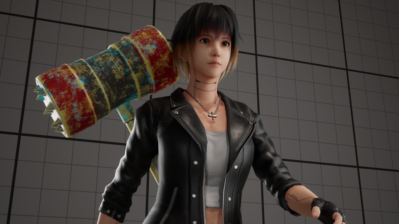 Media 1 for listing Fantasy Cool Girl With Hammer