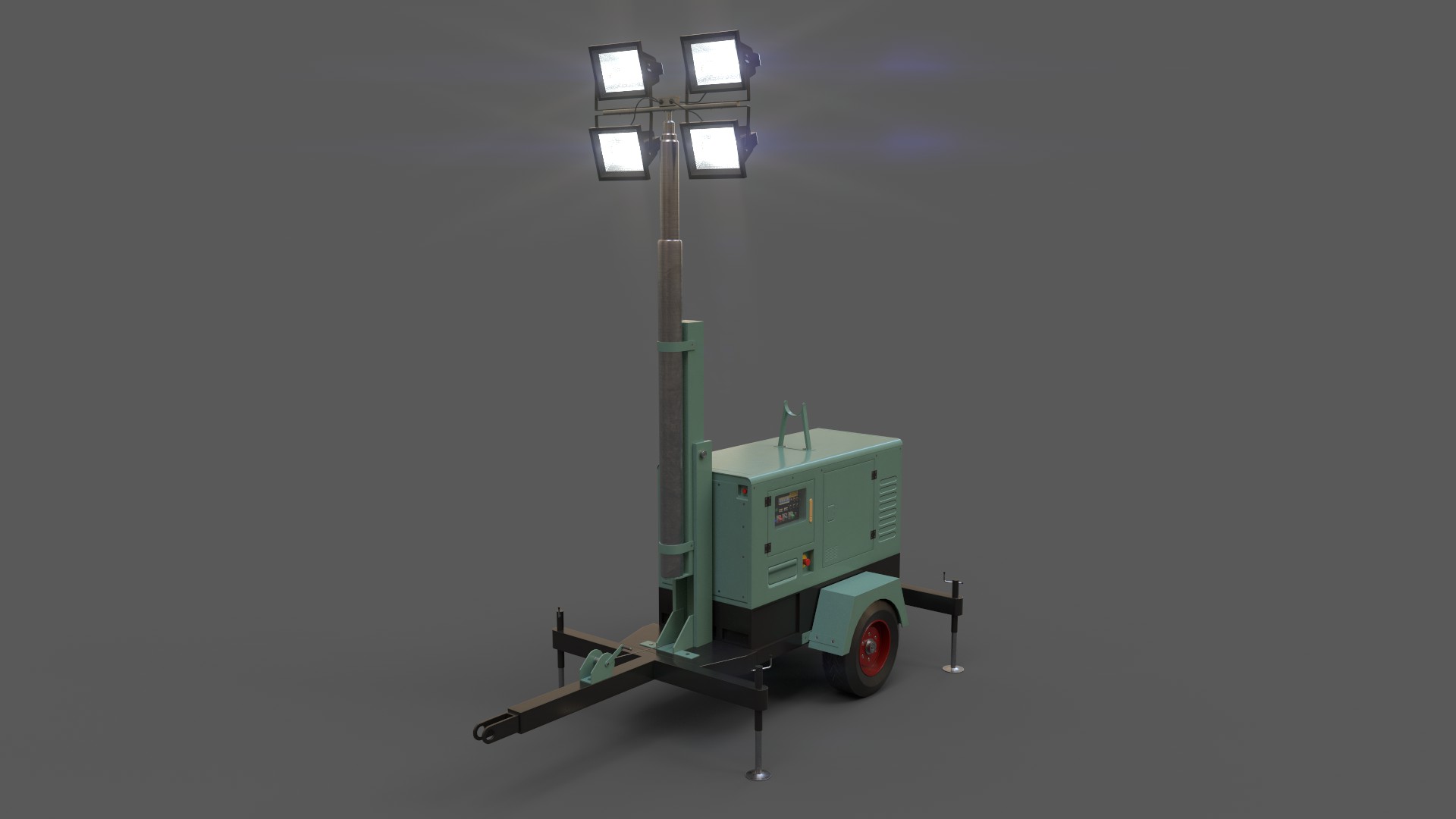 Mobile Light Tower Generator A - Green Light PBR | Fab