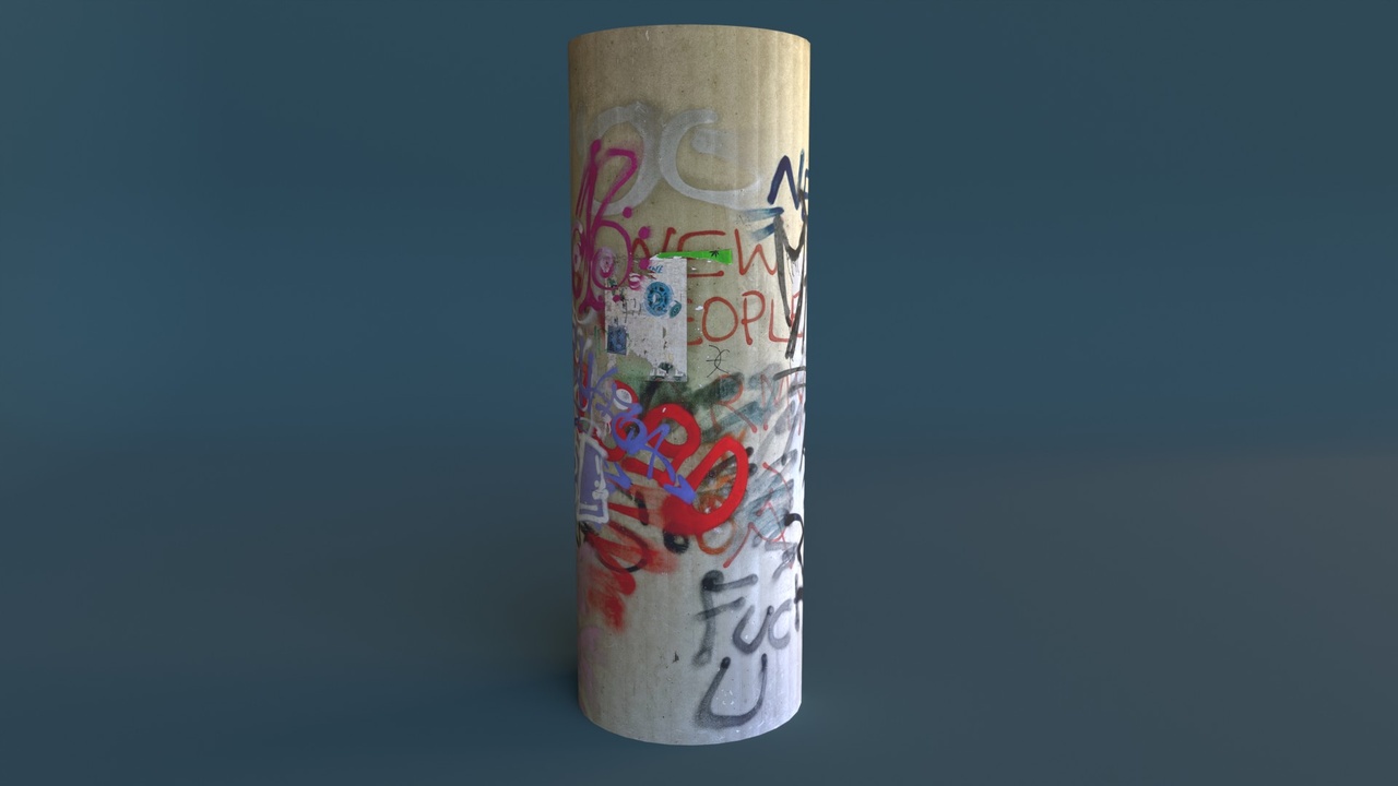 Media 1 for listing Concrete Pillar with Graffiti