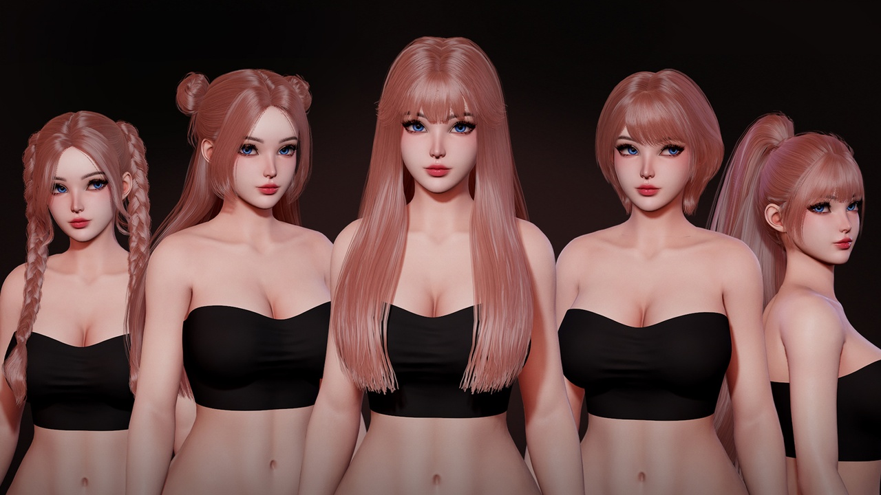 Media 1 for listing Modular Female Hairstyles – Hair Pack 01