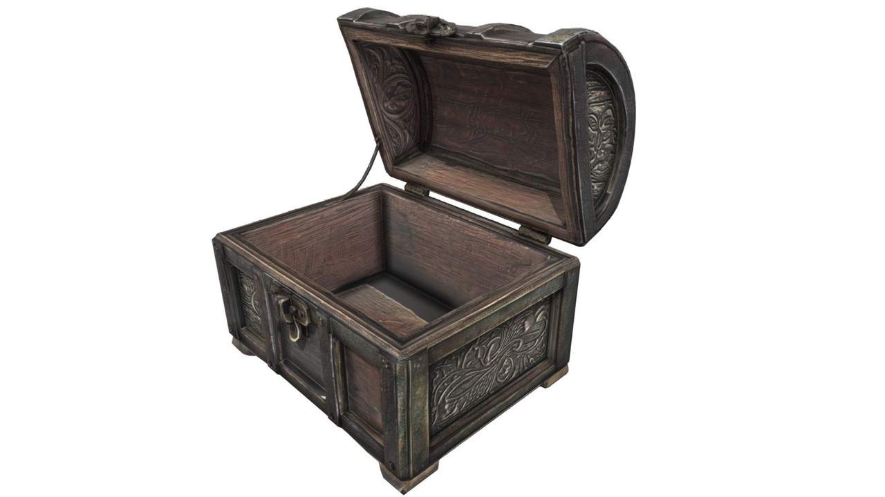 Media 1 for listing Vintage Wooden Chest – Detailed 3D Model