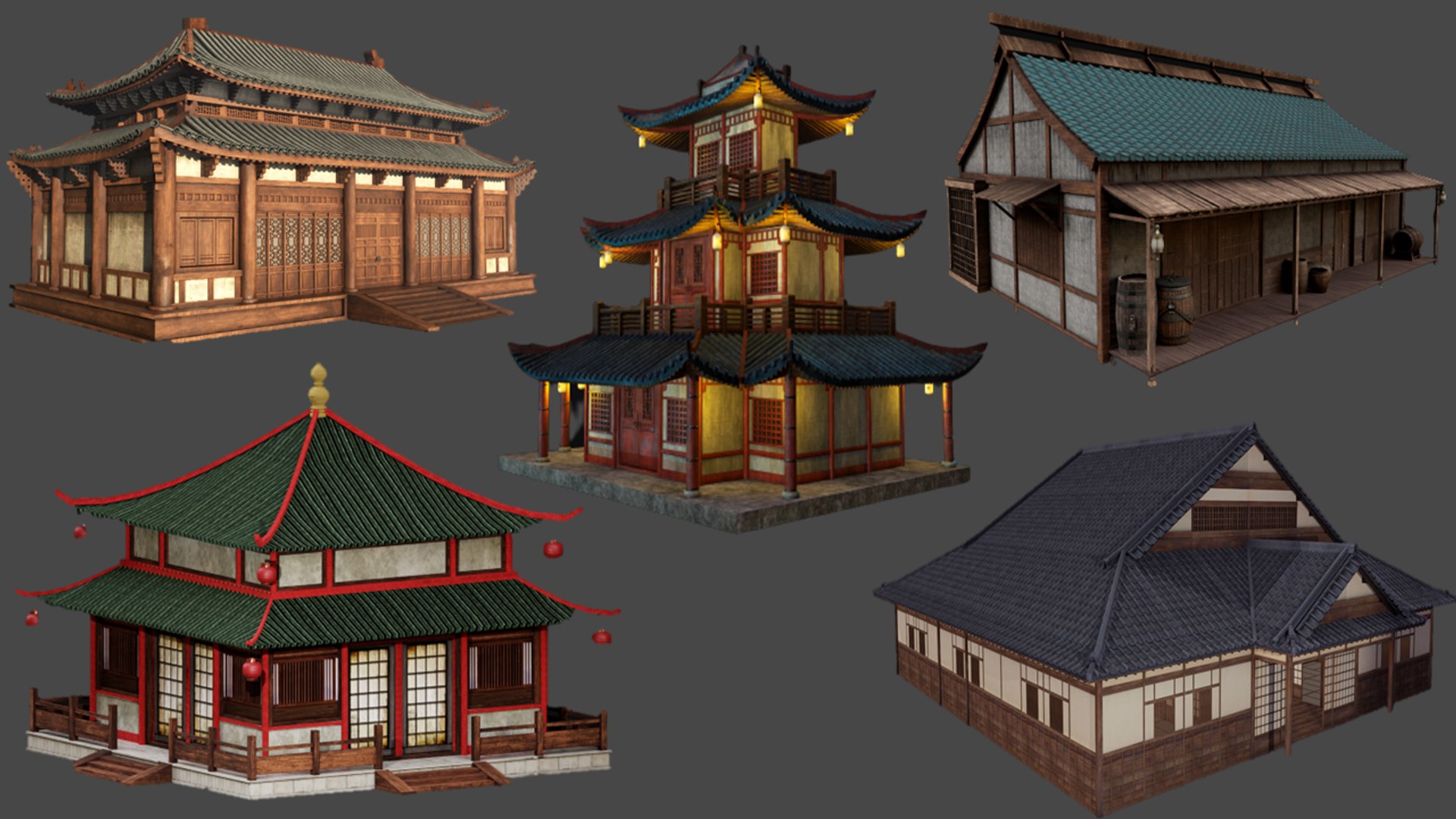 Japanese Buildin Asian Japanese Traditional Building Collection | Fab