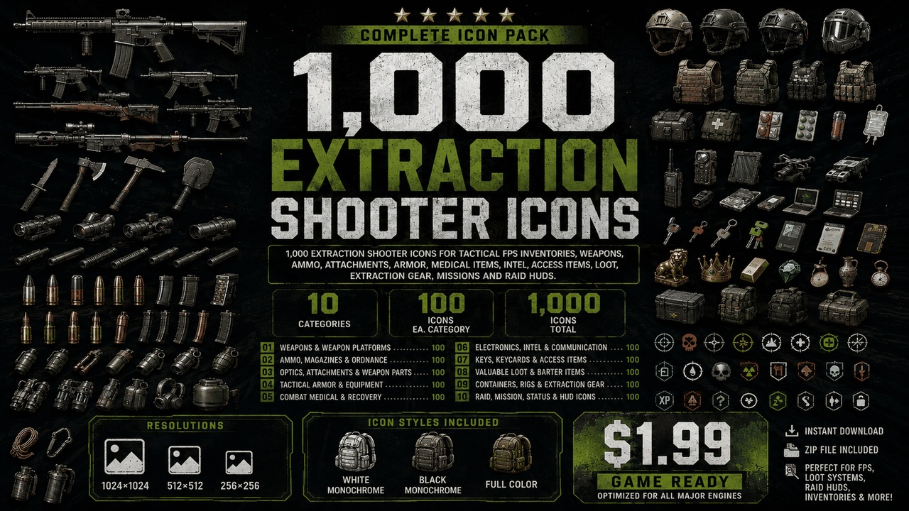 Media 1 for listing 1,000 Extraction Shooter Icons