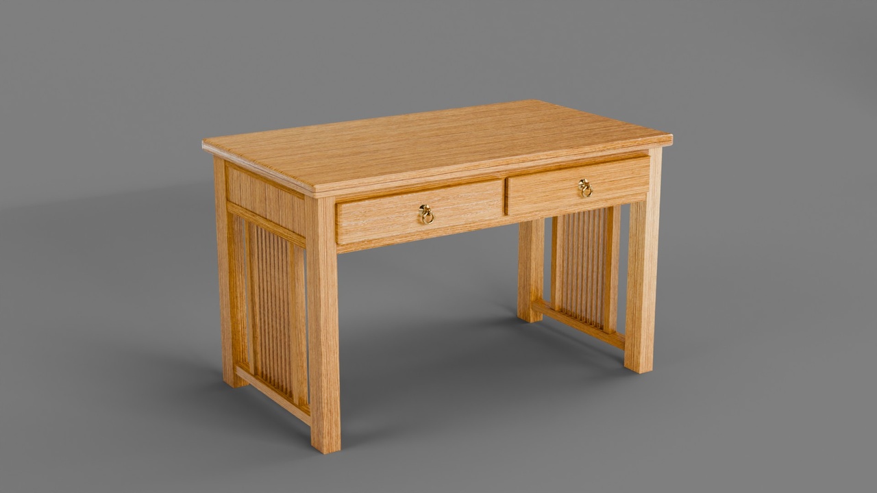 Media 1 for listing Stylized Slatted Wooden Desk