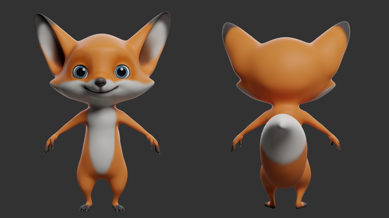 Media 1 for listing Fox Cartoon - Topology + UV Map