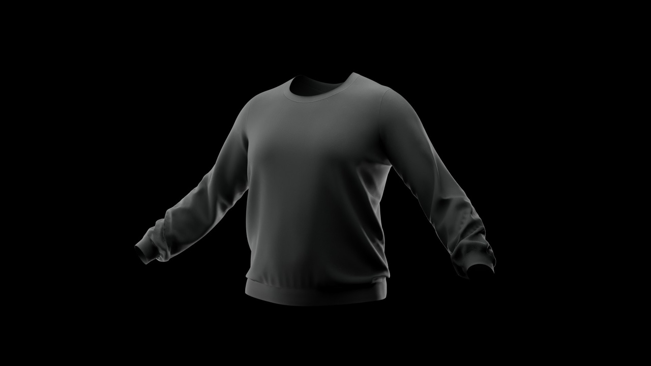 Media 1 for listing Minimal Crewneck Sweatshirt – Realistic 3D Apparel