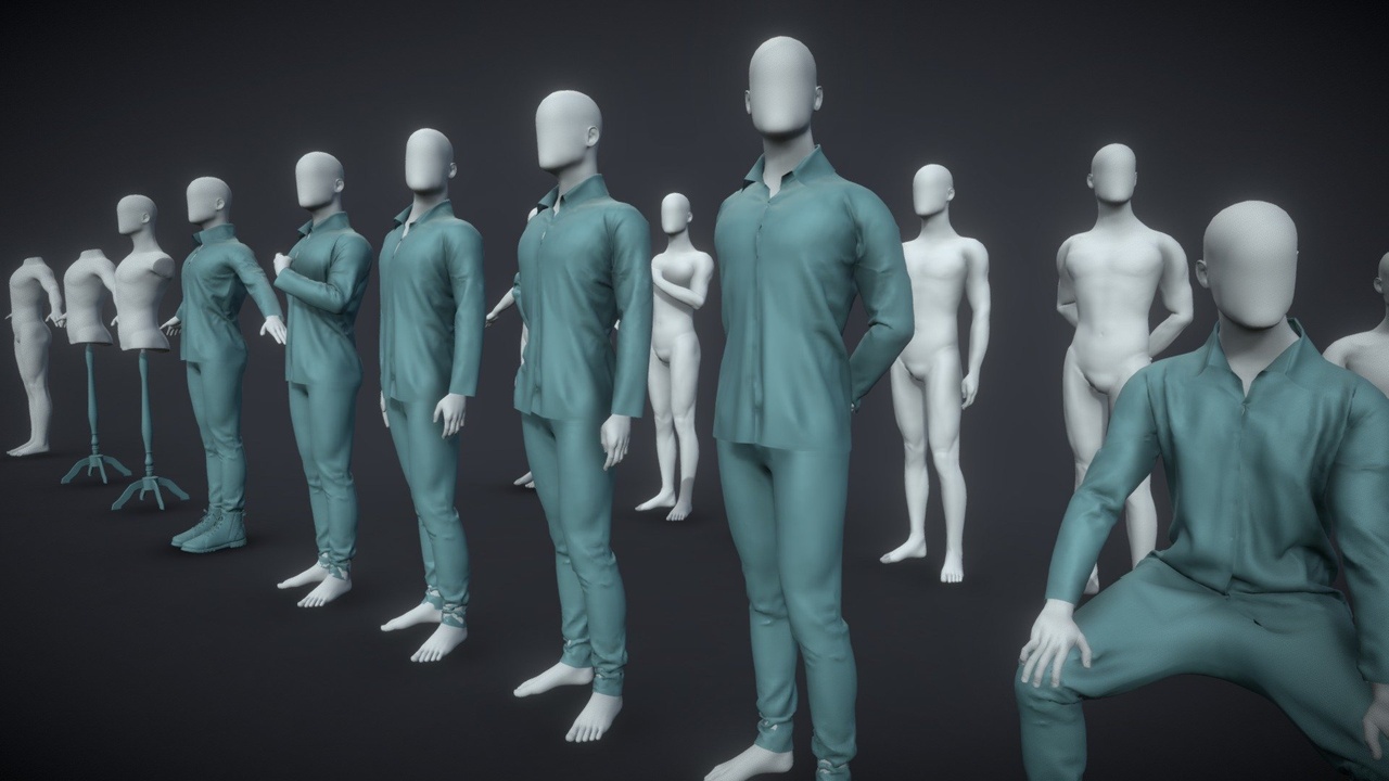 Media 1 for listing BlenderRig Male Base Mannequin Set for Sculpting