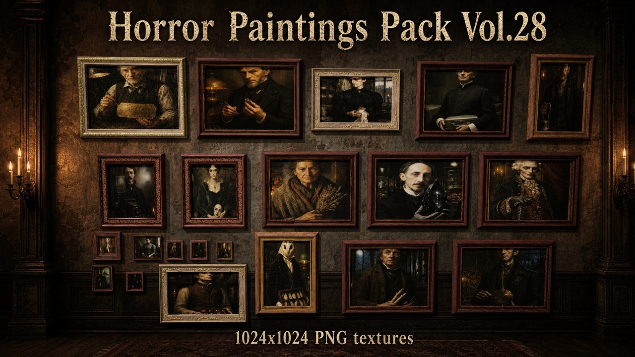 Media 1 for listing Horror Faces Paintings Pack Vol.28