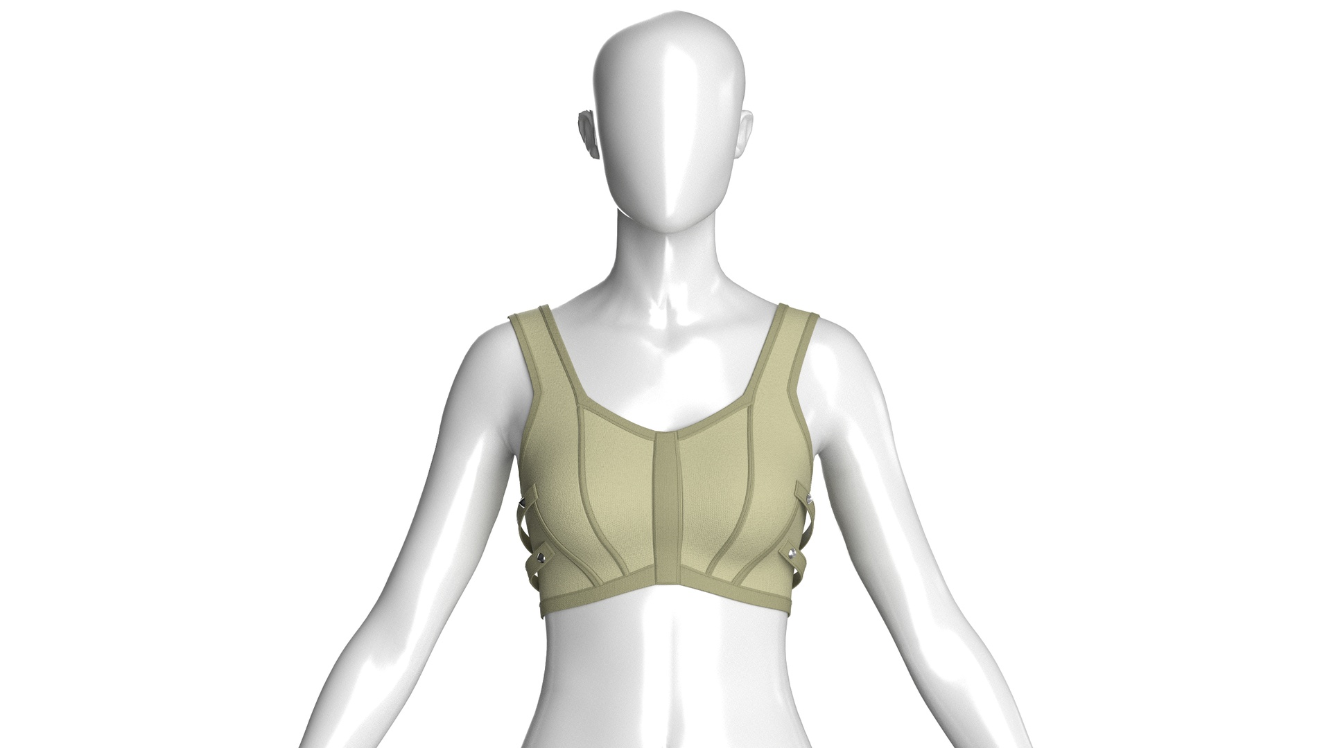 Media 1 for listing Girls Bralette Top With Side Studded Straps | High Poly