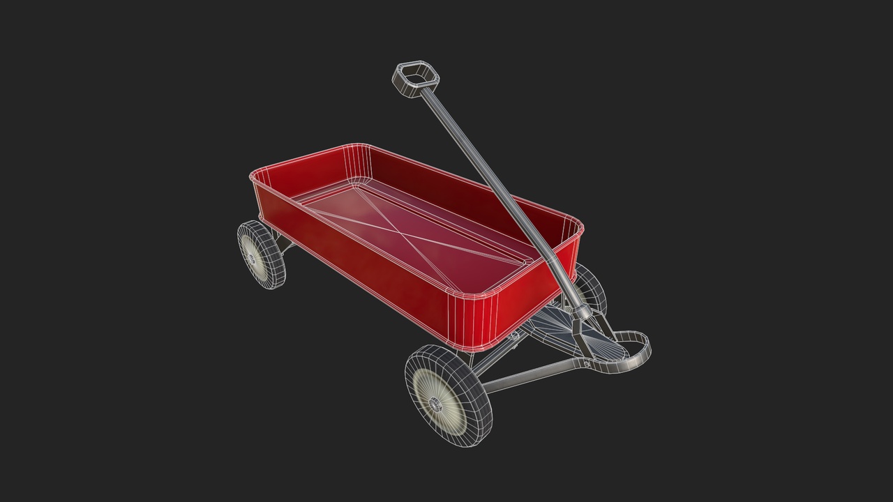 Media 1 for listing Toy Wagon - Low Poly PBR