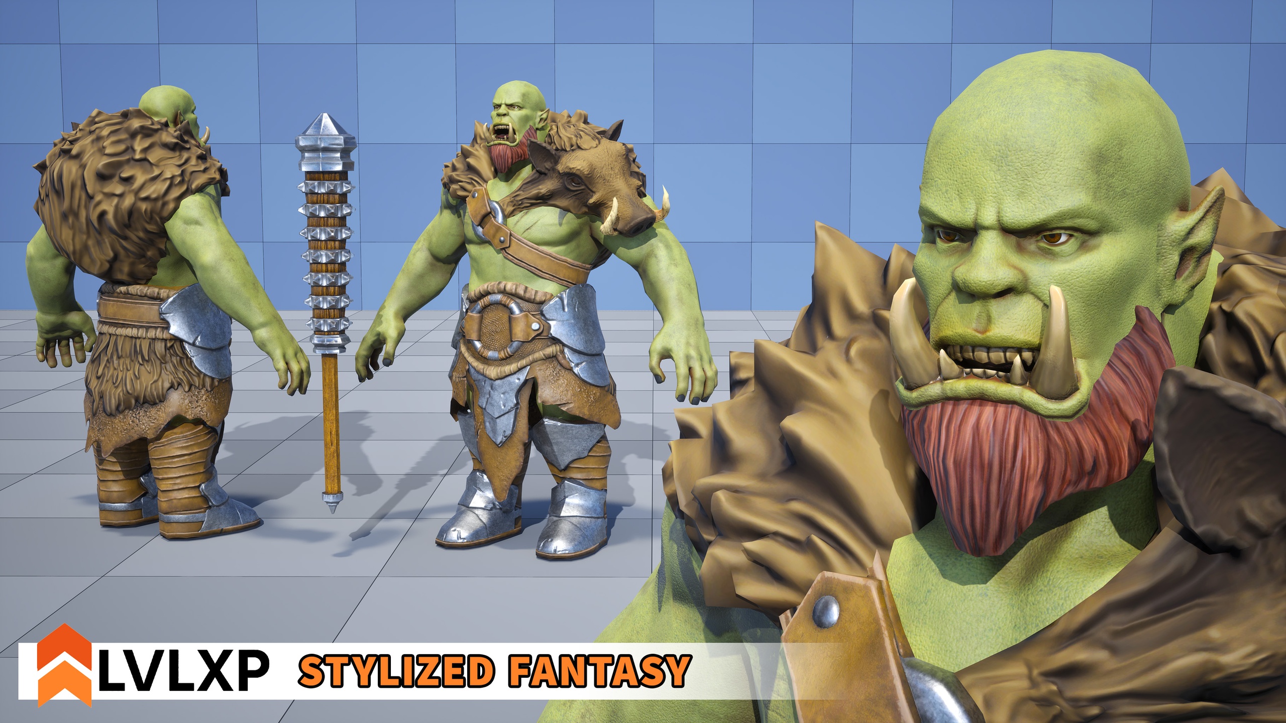 Media 1 for listing Stylized Fantasy - Orc Barbarian "Nargak"