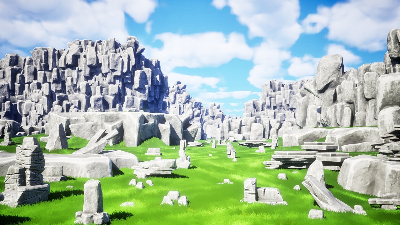 File multimediali per l'articolo Stylized Cliffs and Rocks: 1