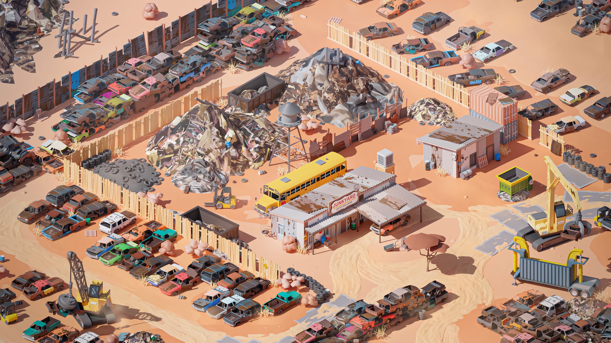 Media 1 for listing Junkyard - Low Poly 3D Models Pack