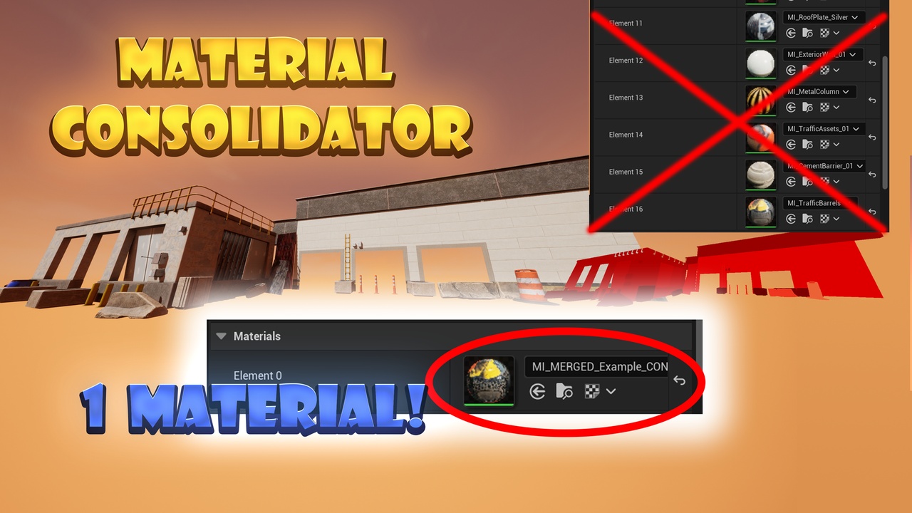 Media 1 for listing Optimize Series - Material Consolidator - Skeletal/Static Meshes