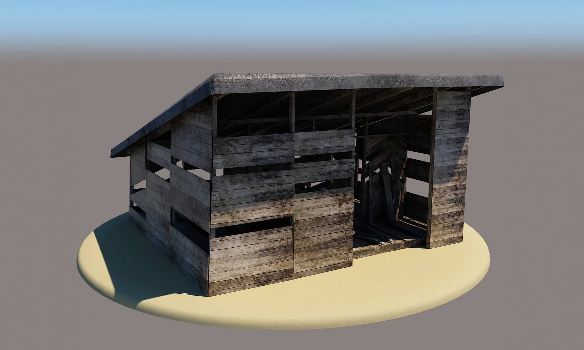 Media 1 for listing Old Wooden Barn Low-Poly 3D Model